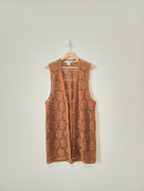 Vintage Crochet Button Up Silk Tank (M)