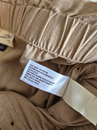 Linen Blend Tiered Midi Skirt (S)