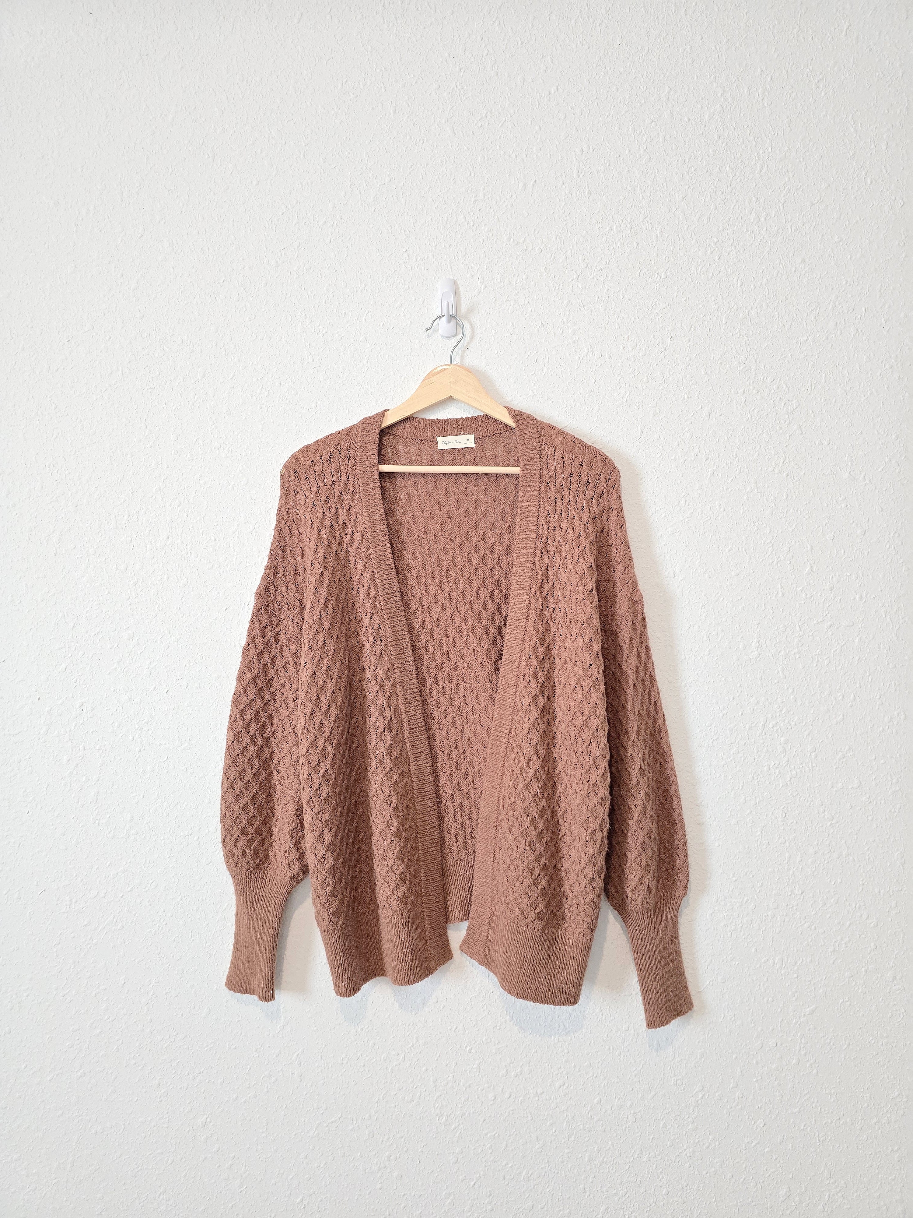 Rylee + Cru Brown Textured Cardigan (XS)