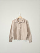 Oversized Waffle Henley Pullover (M)
