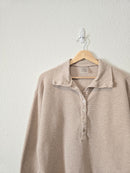 Oversized Waffle Henley Pullover (M)