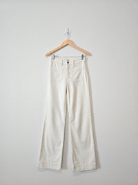 Faherty Ecru Wide Leg Jeans (26)