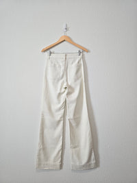Faherty Ecru Wide Leg Jeans (26)