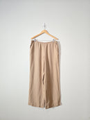 Camel Linen Wide Leg Pants (M)