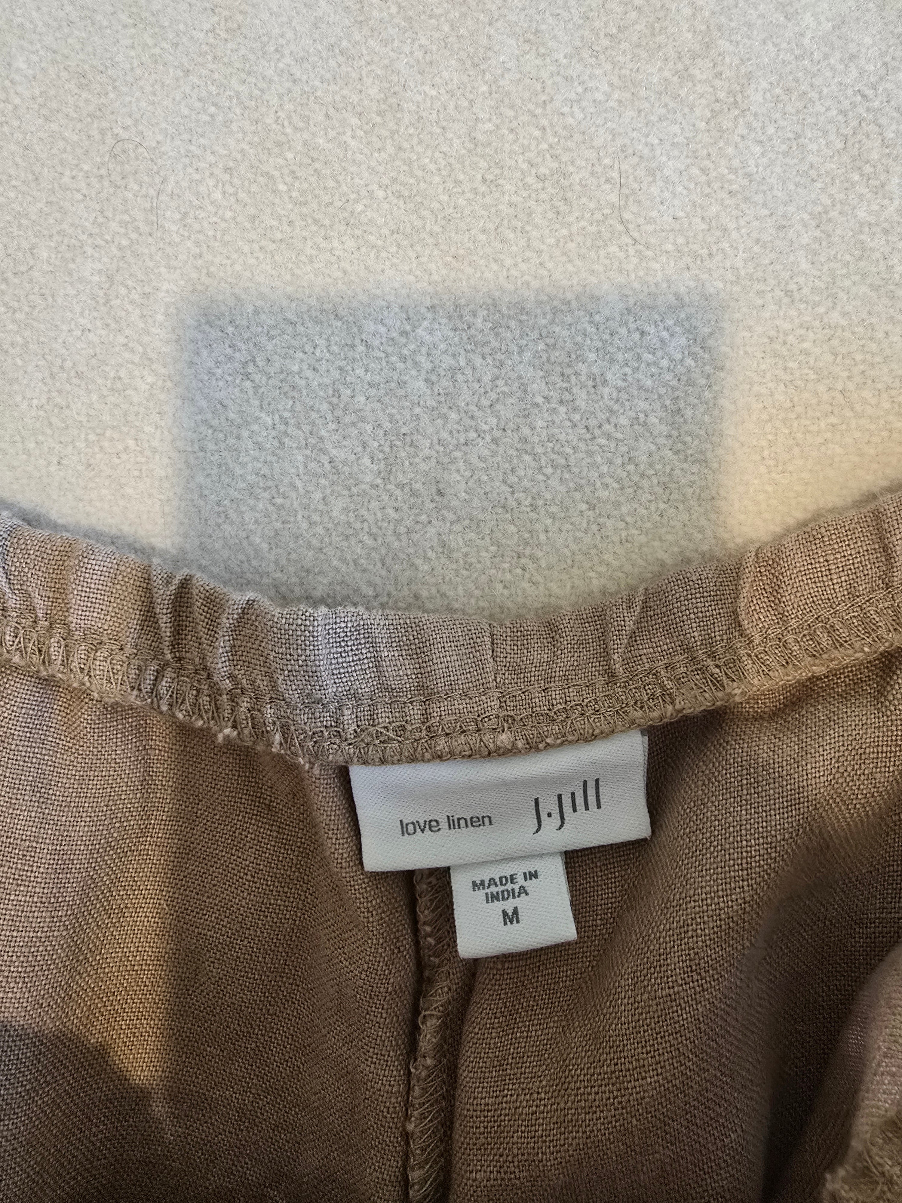 Camel Linen Wide Leg Pants (M)