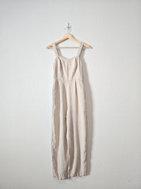 Neutral Linen Blend Jumpsuit (XS)