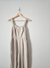 Neutral Linen Blend Jumpsuit (XS)