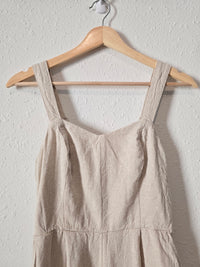 Neutral Linen Blend Jumpsuit (XS)