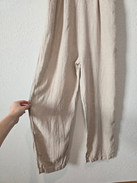 Neutral Linen Blend Jumpsuit (XS)