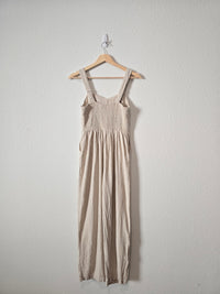 Neutral Linen Blend Jumpsuit (XS)