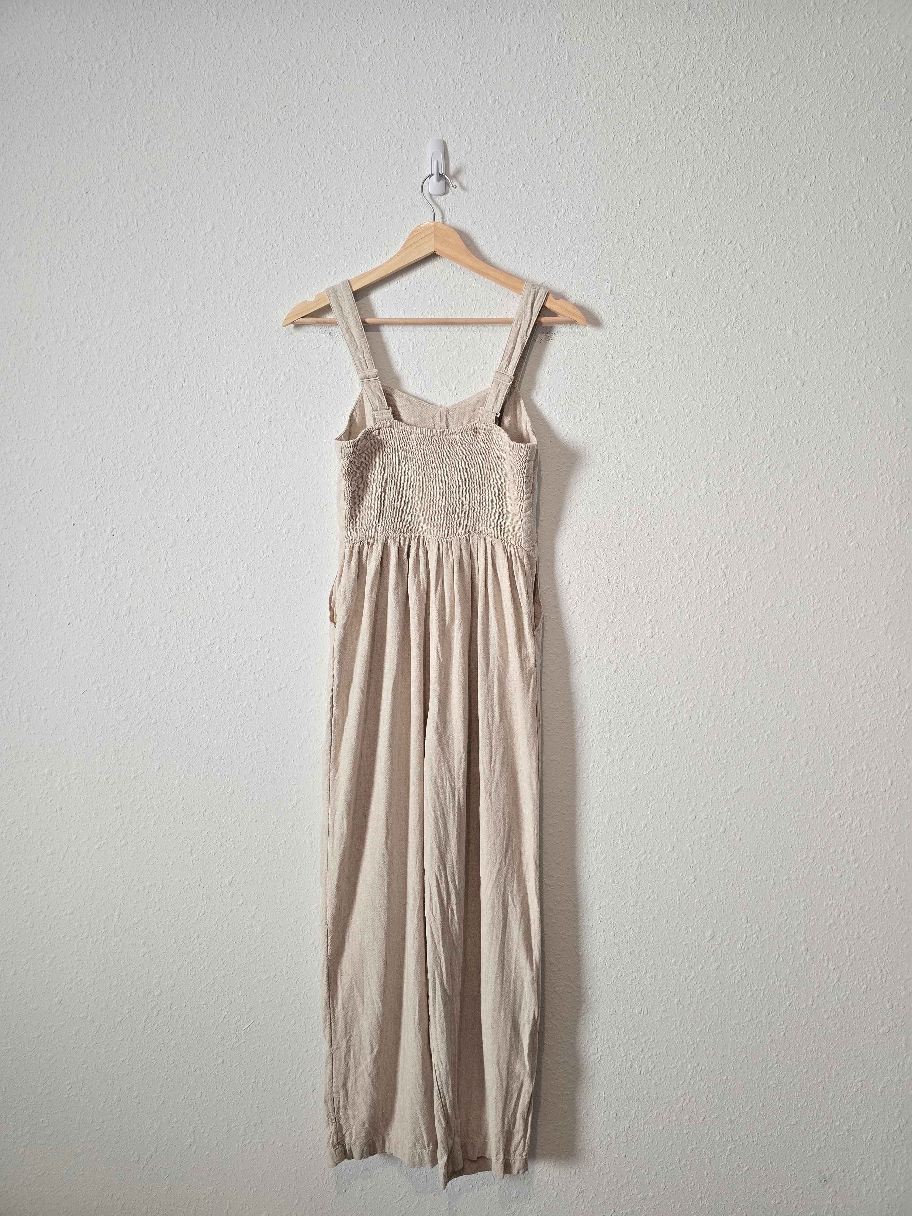 Neutral Linen Blend Jumpsuit (XS)