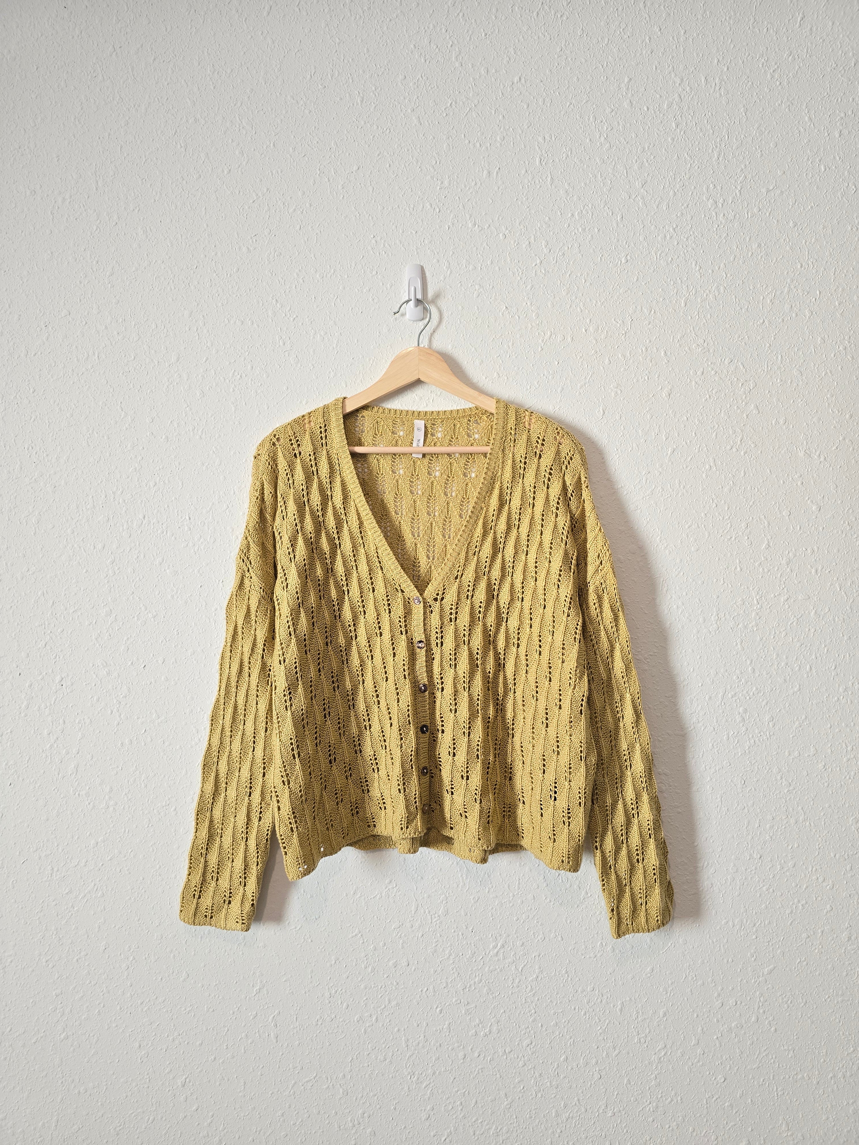 Wishlist Crochet Button Up Sweater (M/L)