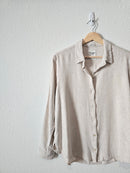 Abercrombie Oat Linen Blend Button Up (L)