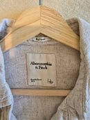 Abercrombie Oat Linen Blend Button Up (L)