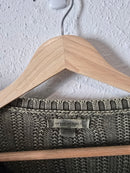 Green Cable Knit Cardigan (M)