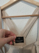 Miou Muse Linen Cotton Wide Leg Overalls (L)