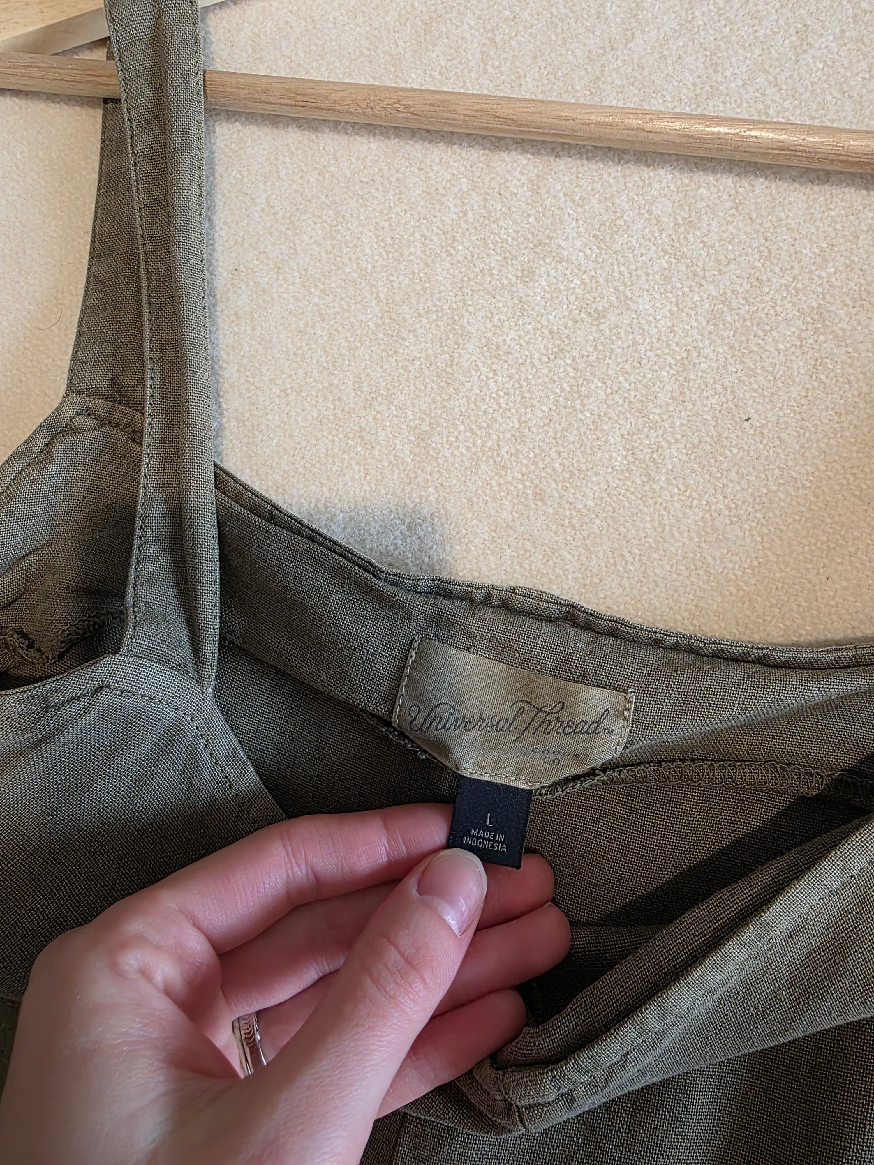 Linen Blend Wide Leg Overalls (L)