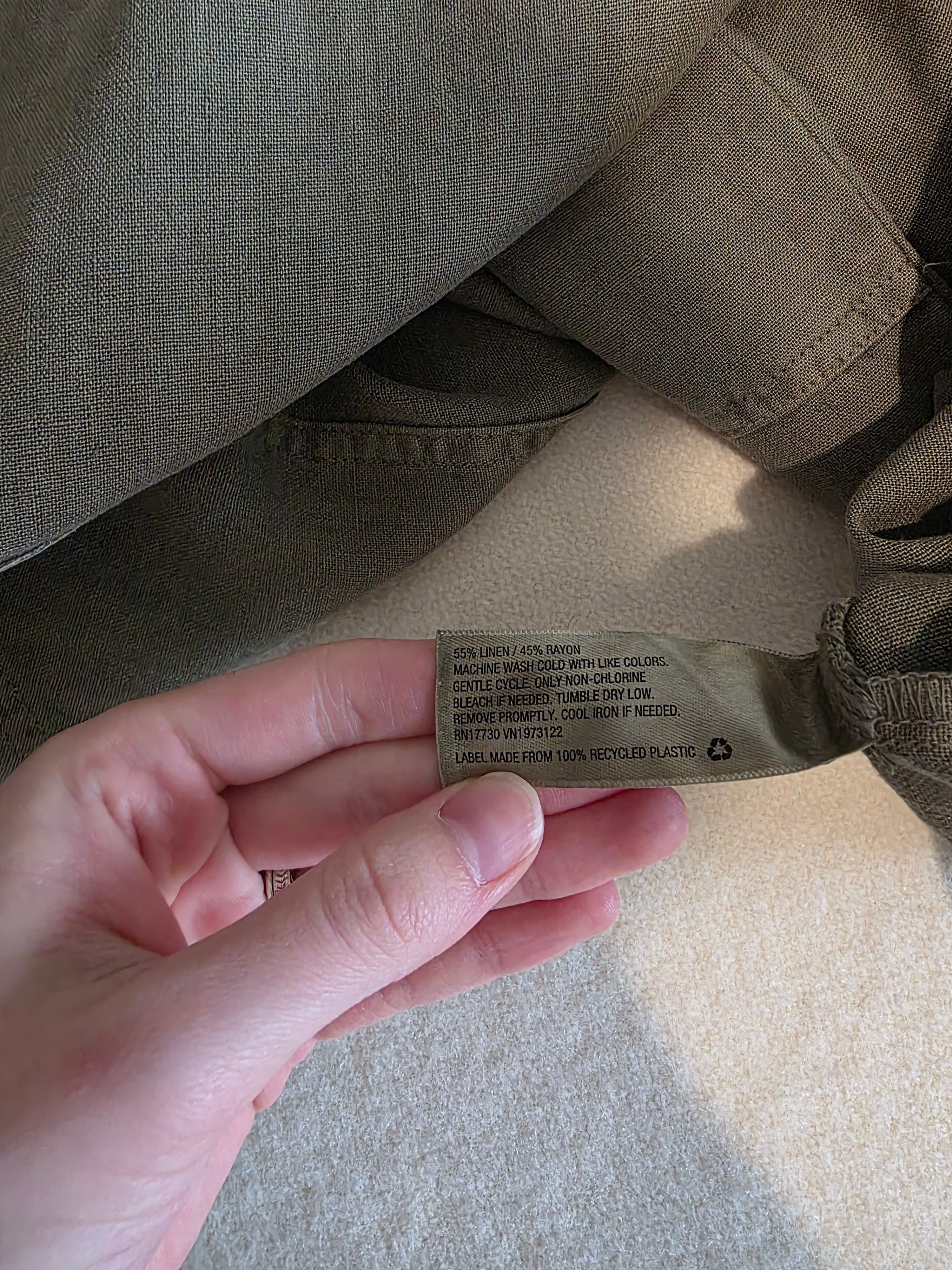 Linen Blend Wide Leg Overalls (L)