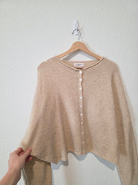 Carly Jean Neutral Button Up Sweater (M)