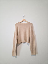 Carly Jean Neutral Button Up Sweater (M)