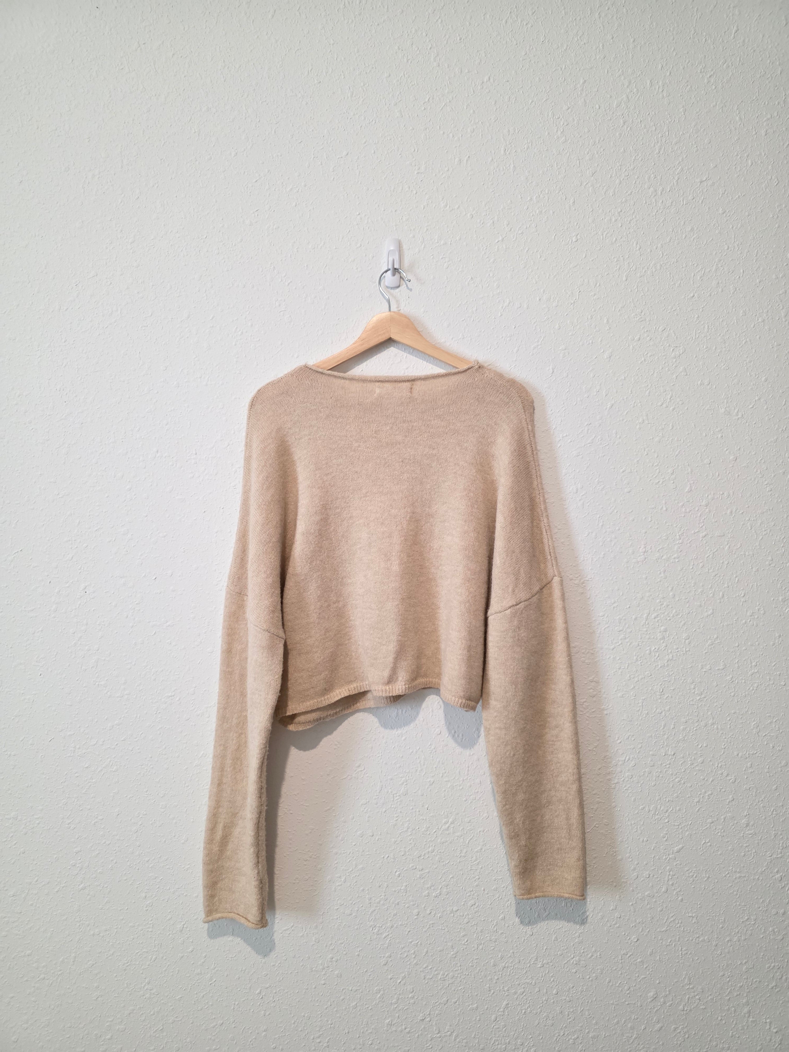 Carly Jean Neutral Button Up Sweater (M)