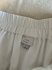 Linen Blend Midi Skirt (L)