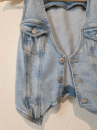 Cropped Denim Vest (XS)