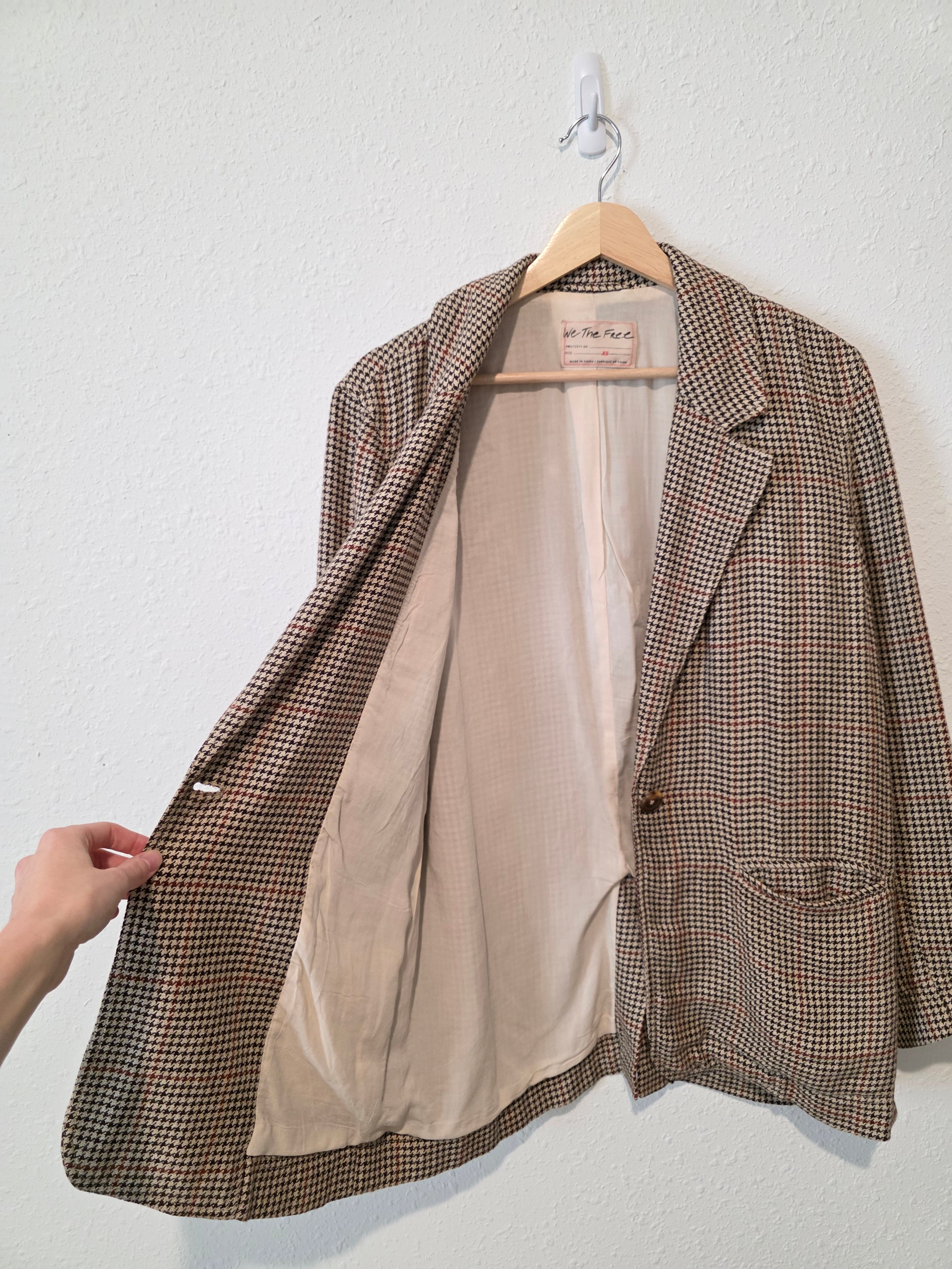 Free People Houndstooth Blazer (XS)