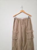 Wide Leg Linen Cargo Pants (S)