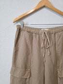 Wide Leg Linen Cargo Pants (S)