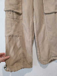 Wide Leg Linen Cargo Pants (S)