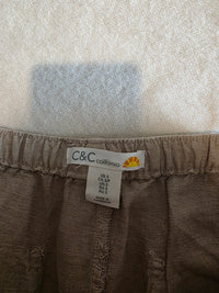 Wide Leg Linen Cargo Pants (S)