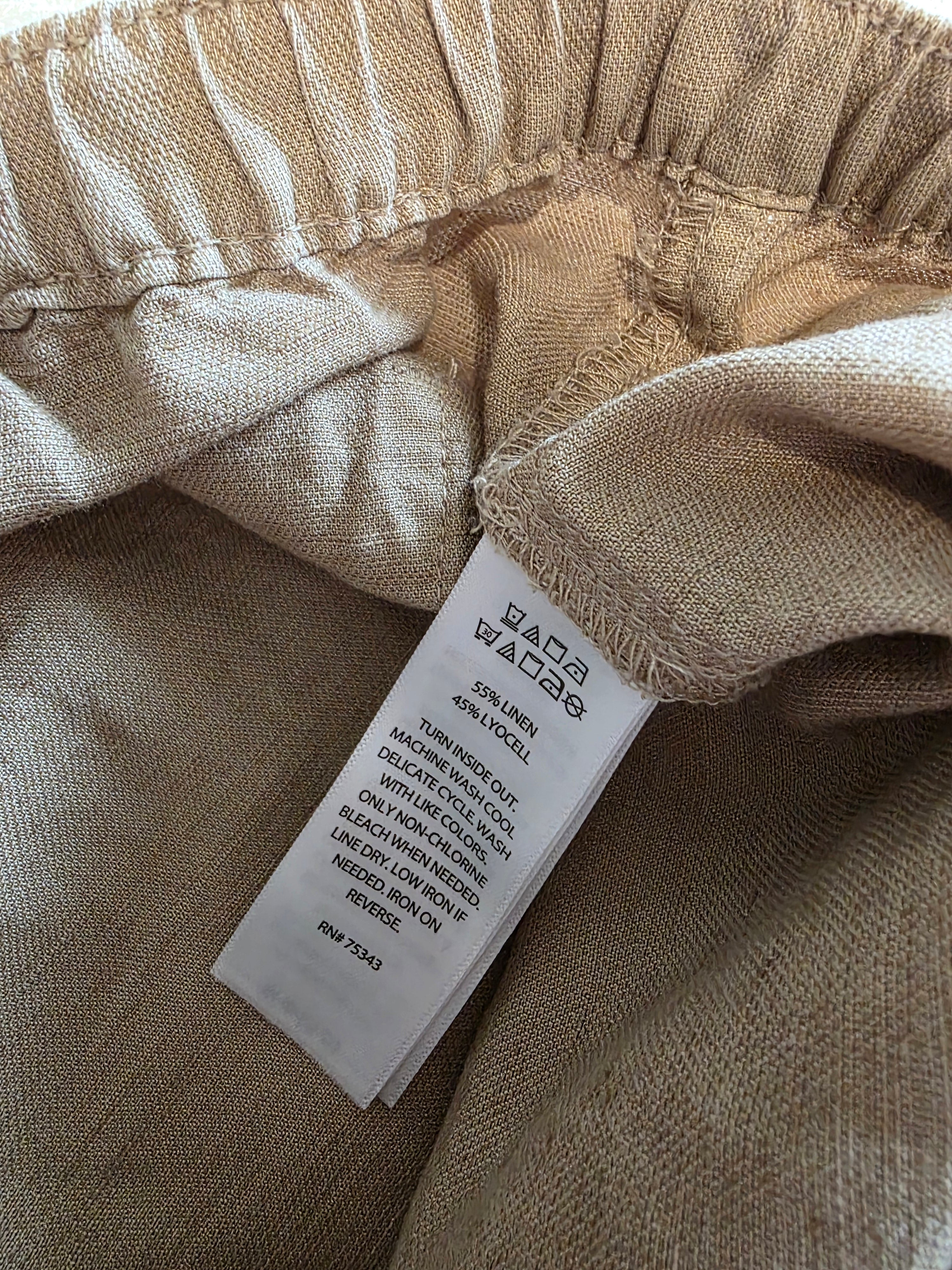 Wide Leg Linen Cargo Pants (S)