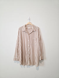 Oversized Striped Button Up (L)