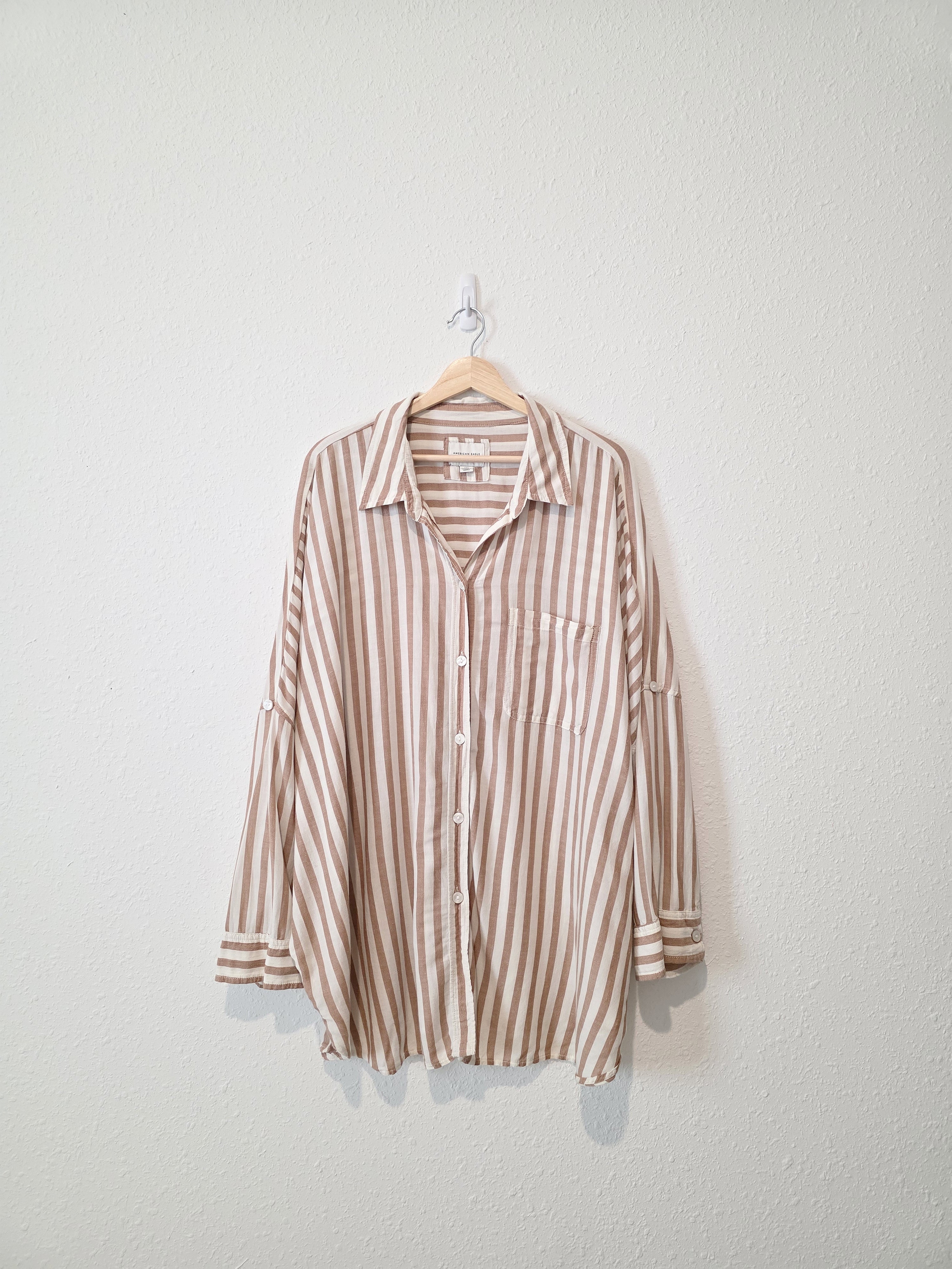 Oversized Striped Button Up (L)