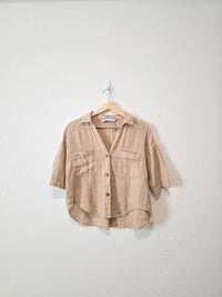 Zara Relaxed Linen Button Up (XS)
