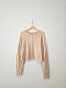 Carly Jean Neutral Button Up Sweater (M)
