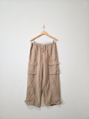 Wide Leg Linen Cargo Pants (S)