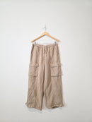 Wide Leg Linen Cargo Pants (S)