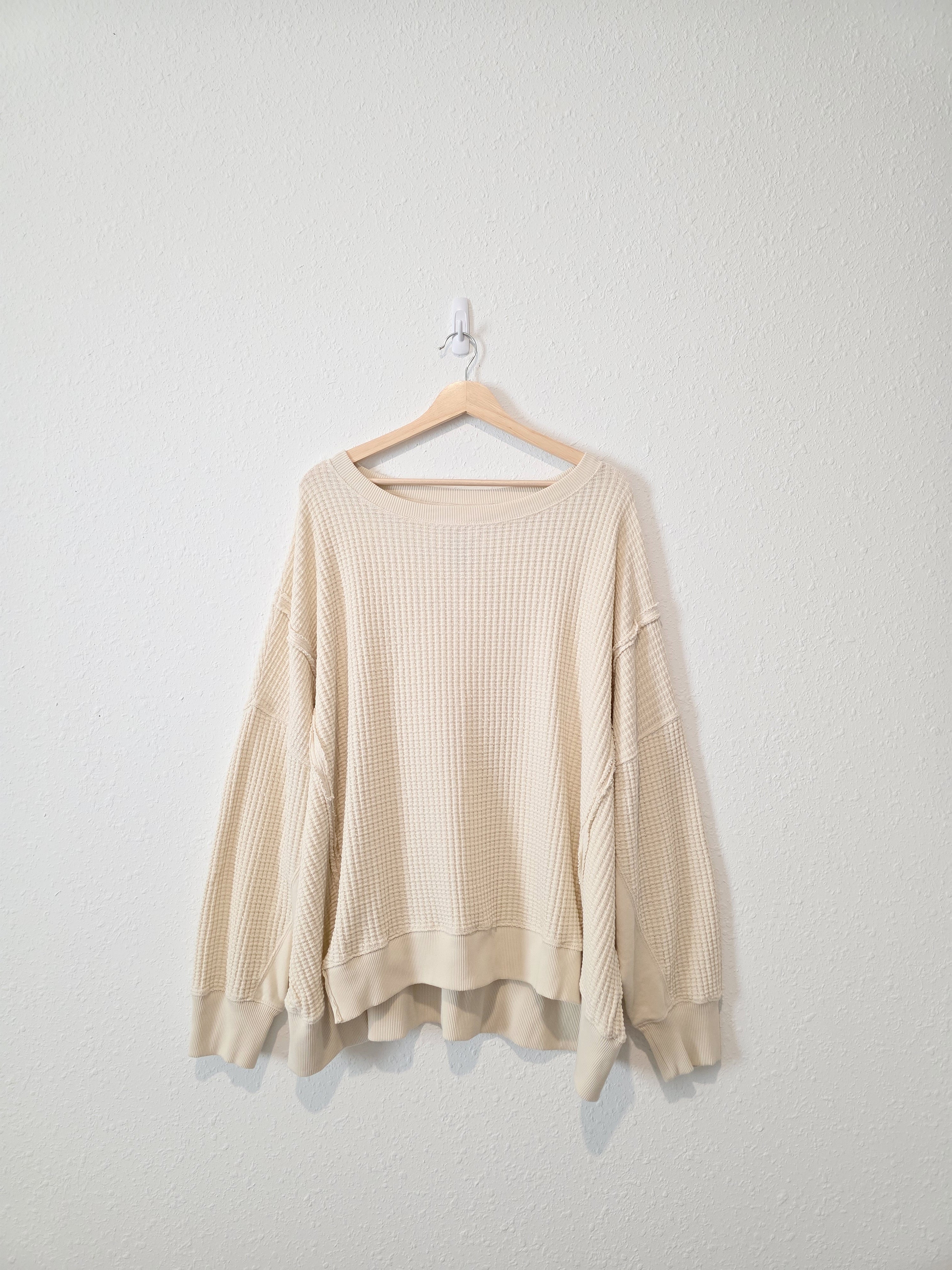 Oversized Waffle Sweatshirt (XL)