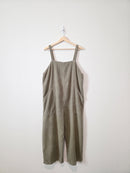 Linen Blend Wide Leg Overalls (L)