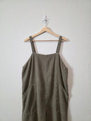 Linen Blend Wide Leg Overalls (L)