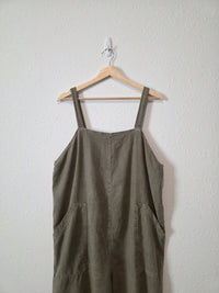 Linen Blend Wide Leg Overalls (L)