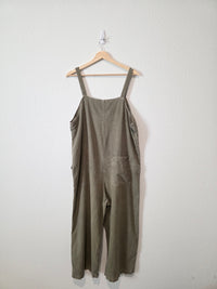 Linen Blend Wide Leg Overalls (L)