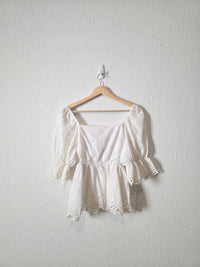 NEW Floral Eyelet Blouse (M)