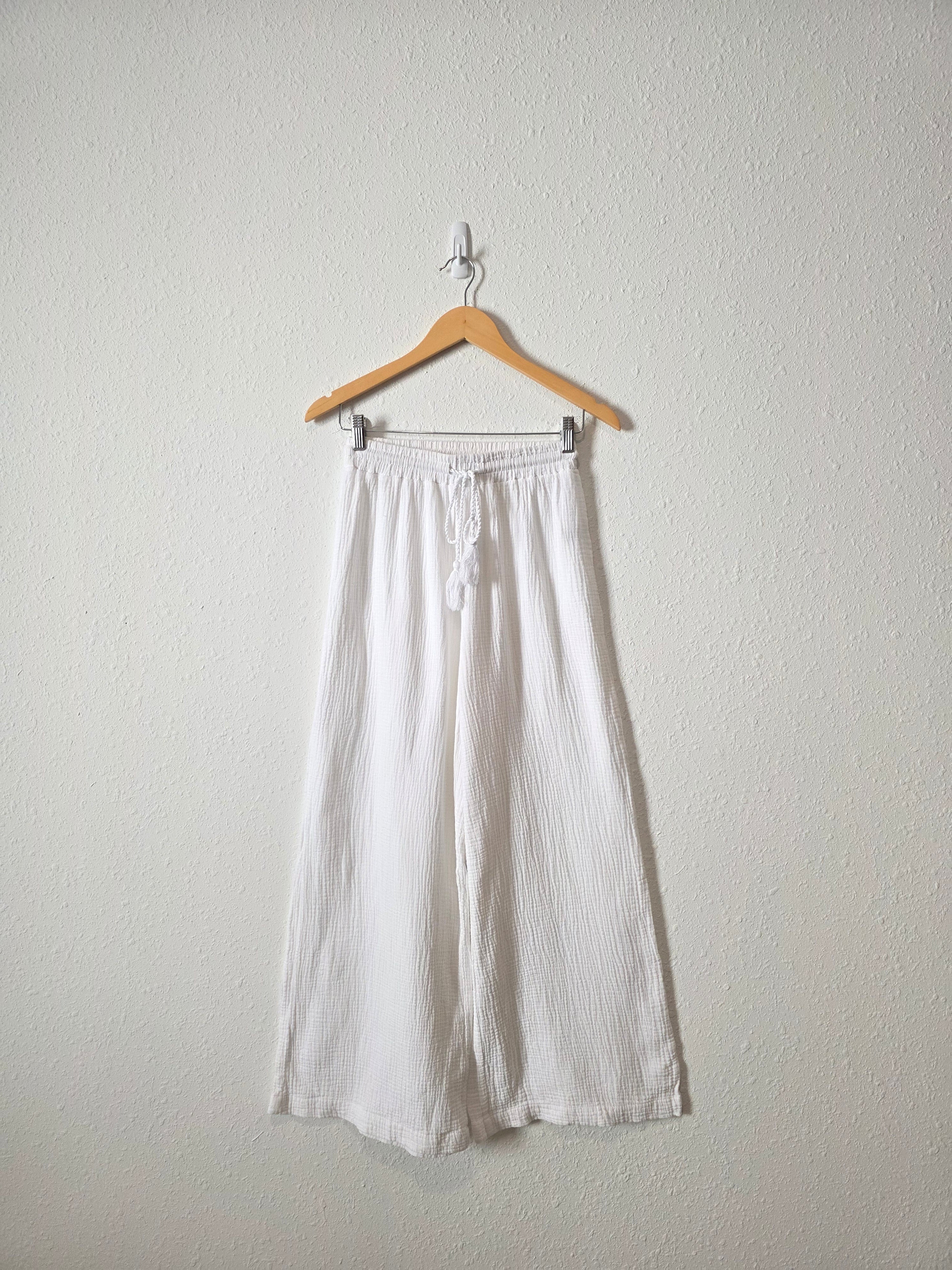 Cotton Gauze Wide Leg Pants (S)