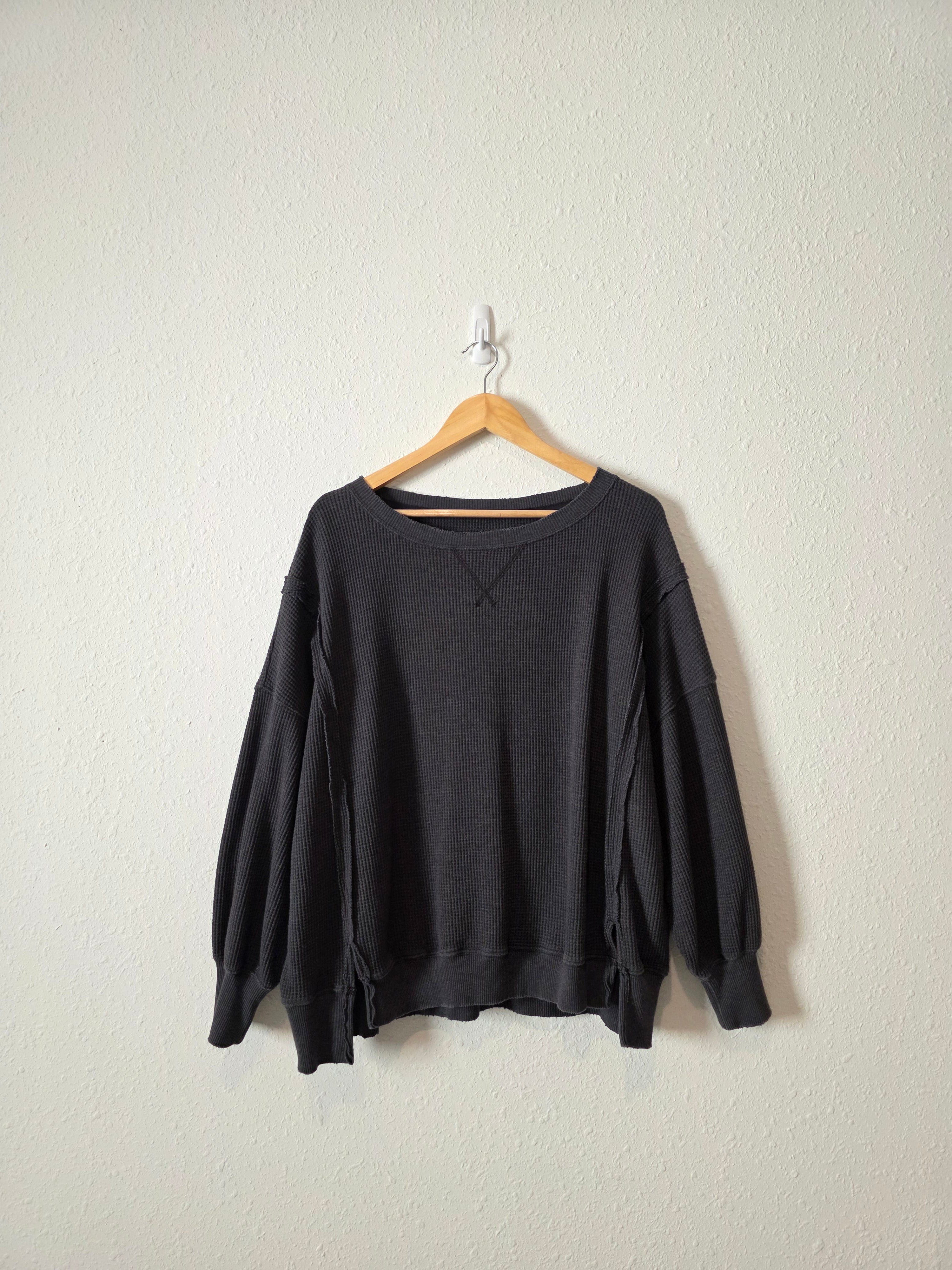Oversized Waffle Sweatshirt (S)