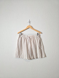 NEW Linen Cotton Striped Shorts (M)