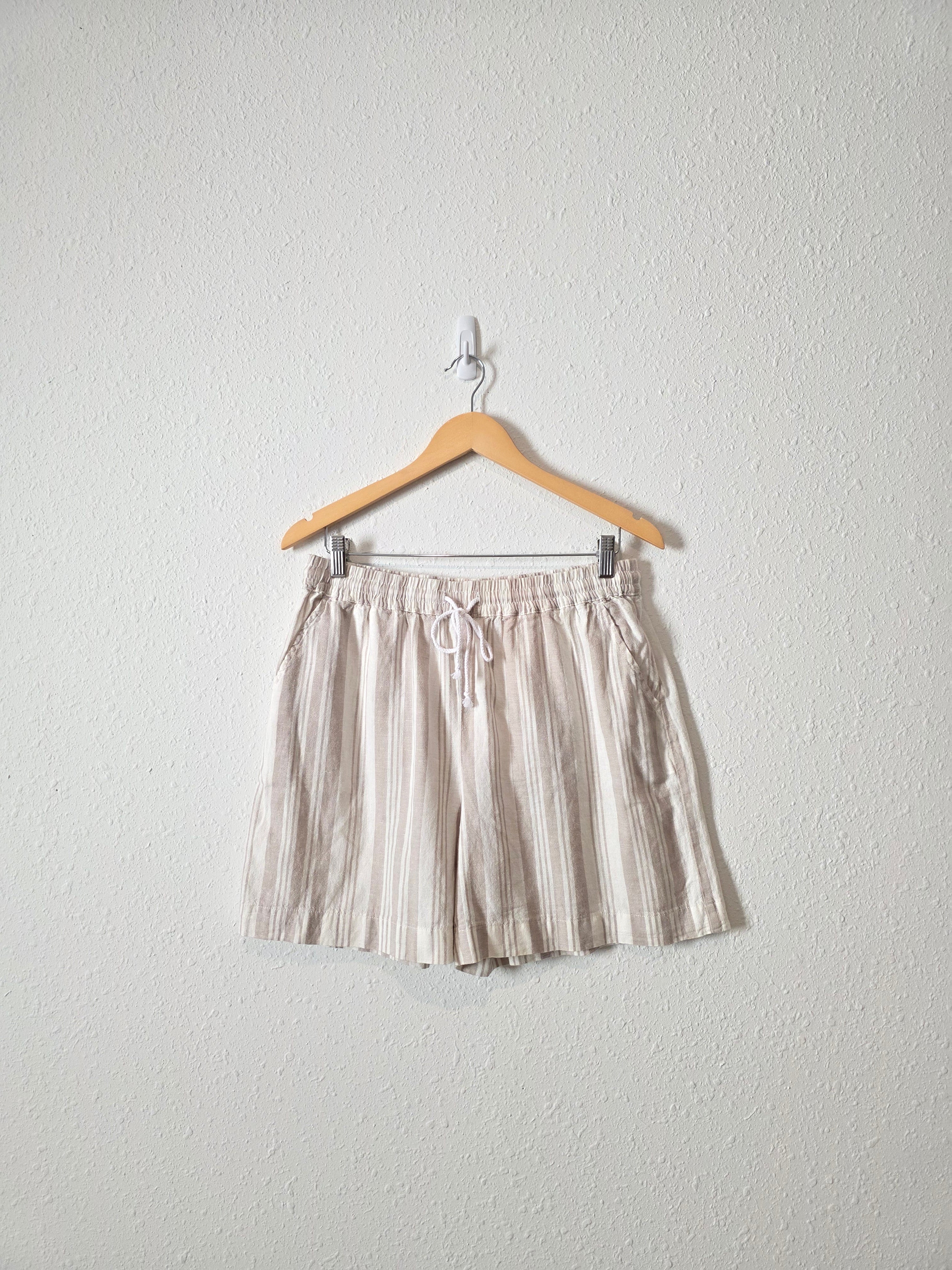 NEW Linen Cotton Striped Shorts (M)