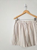 NEW Linen Cotton Striped Shorts (M)